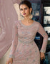 Dusty Pink Anarkali style Anarkali Semi-Stitched Suits Salwar Kameez in Cording Embroidery, Sequins & Lace Work Closure View
